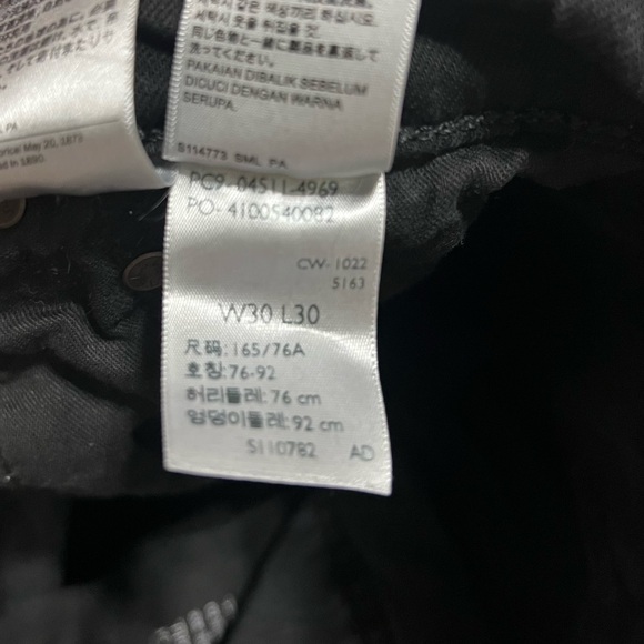 Levi’s 511 Jeans Men’s 30x30 Slim Straight Leg Black Stretch Denim Premium Big E - Picture 9 of 13